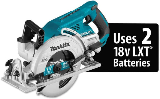 Makita XSR01Z 18V X2 LXT - Mango trasero inalámbrico sin escobillas de iones de litio de 36 V, sierra circular de 7-1/4 pulgadas, solo herramienta